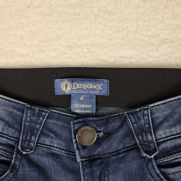 Democracy Jeans Womens 6 Blue Ab Solution Skinny Jegging Distress Dark Wash - Picture 7 of 12